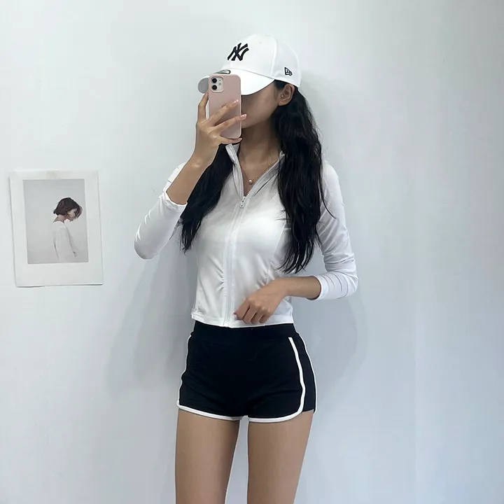 [비치웨어!] 심플 라인 집업 래쉬가드 (3color) 상세 이미지 2