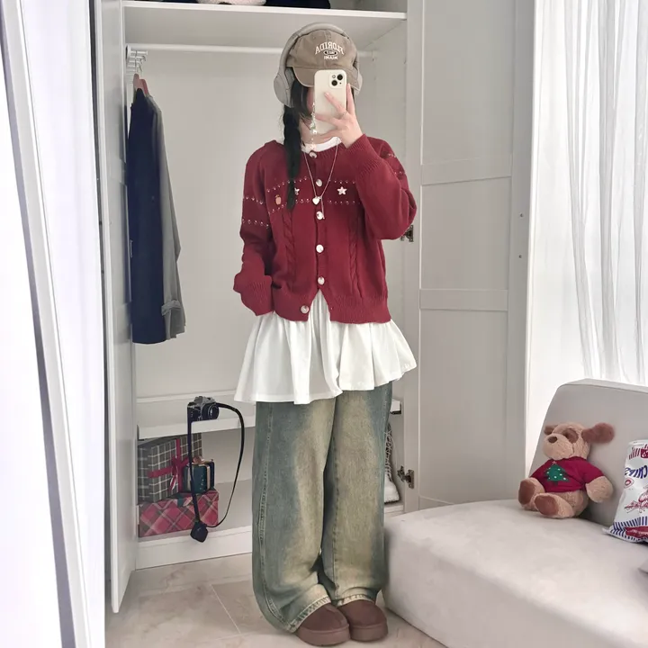 주문폭주🔥 [러블리~🧸/도토리🌰] 빈티지 자수 꽈배기 케이블 가디건 봄 가을 겨울 니트 상세 이미지 34