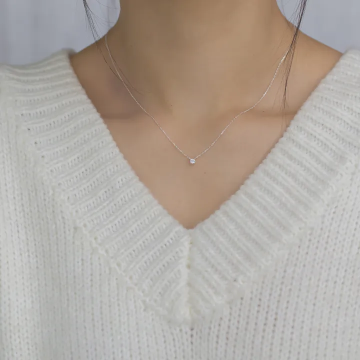 실버925 퓨어 미니 3mm 심플 큐빅 목걸이 02 상세 이미지 17