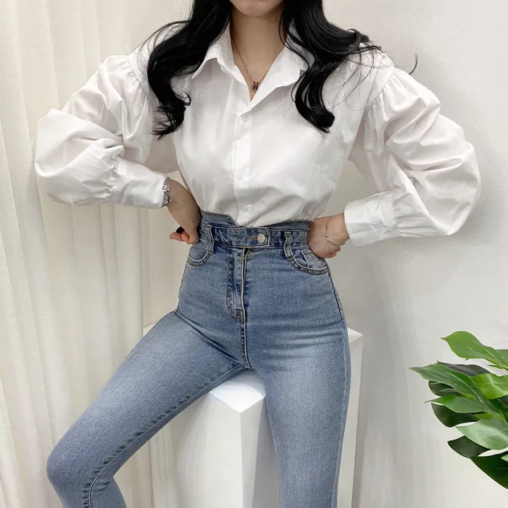 🚀당일발송🚀[베이직/하객룩] 봄 가을 메인 벌룬 블라우스 남방 상세 이미지 5