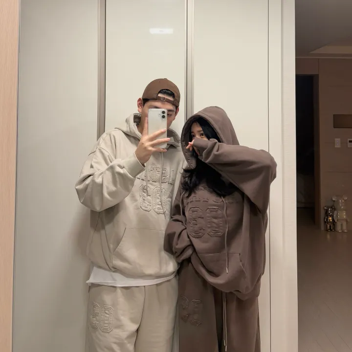 (따로가능)컬르 피그먼트 양기모 후드티 세트    *조거,와이드,스트링,남녀공용,커플 상세 이미지 6