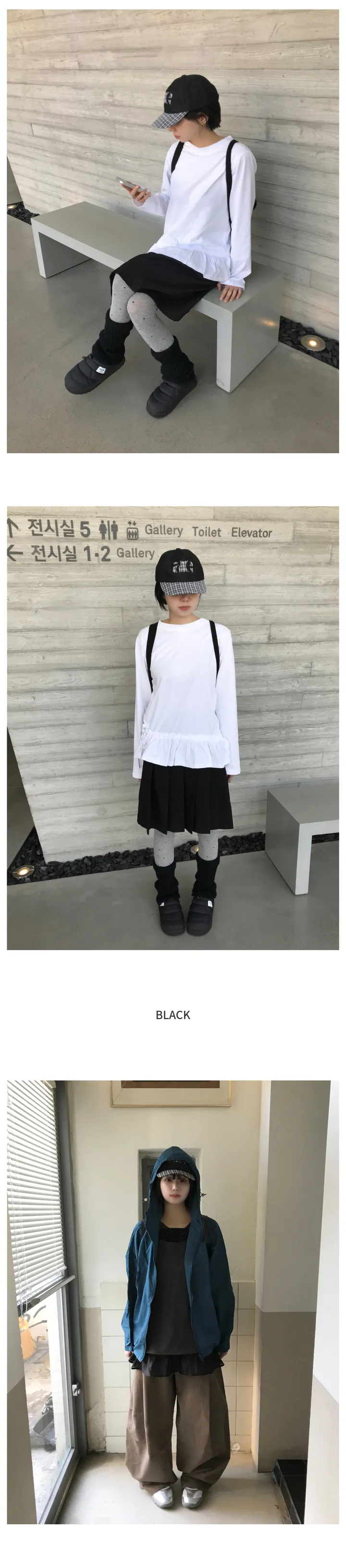 데님 체크 볼캡 (NAVY / BLACK) 상세 이미지 5