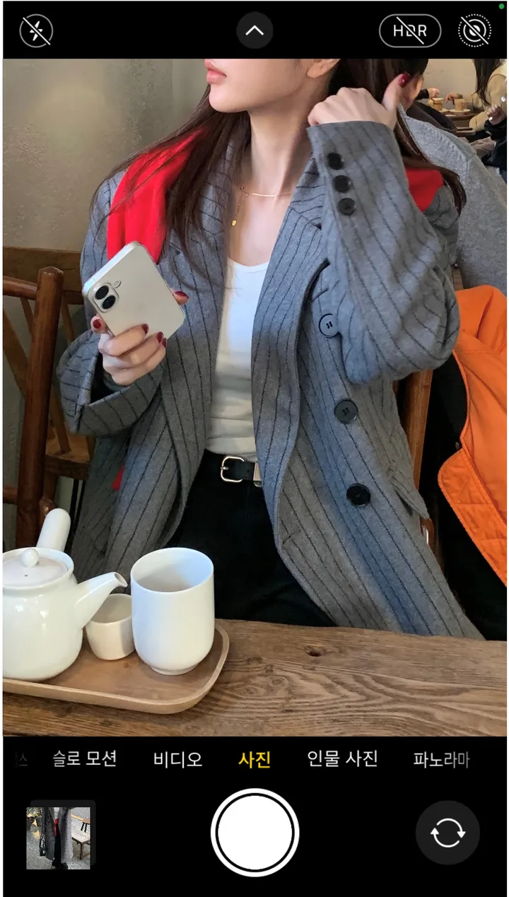 [브랜드퀄/안감누빔] 브랜드 퀄리티 누빔 그레이 스트라이프 롱코트 루즈핏코트 더블코트 겨울코트 스트라이프코트 상세 이미지 9