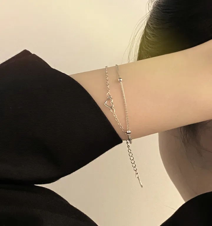 당일출고❤변색,알러지❌ 하트볼 레이어드 팔찌 우정 커플 써지컬 소원 비즈 원석 팔찌 생일 선물 커플템 우정템 가을 겨울 하객룩 BR-001 BR-006 BR-016 BR-026 상세 이미지 5