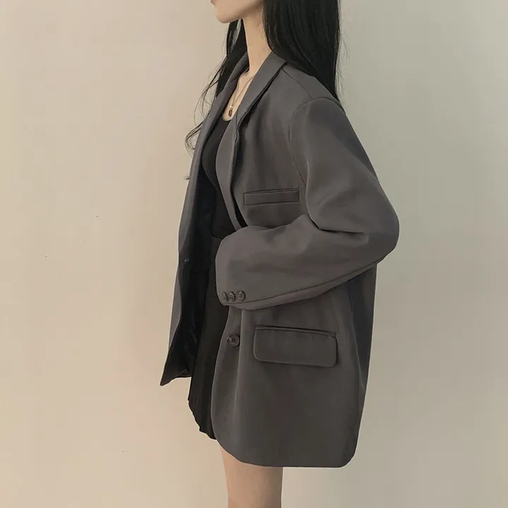 [봄ver/리얼오버핏] 고퀄! 모던 박시 데일리 투버튼 사이드포켓 싱글자켓 오피스룩 하객룩 데이트룩 빅사이즈 상세 이미지 18