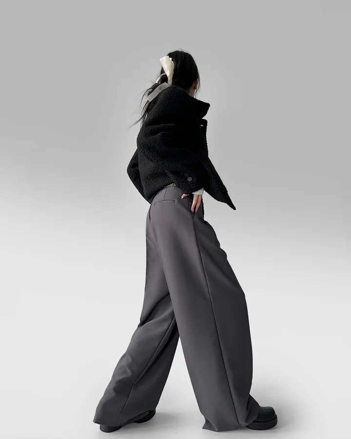 [~3XL/2기장] 르네상스 모더니즘 더블 핀턱 통 와이드 루즈핏 슬랙스 긴바지 롱팬츠 상세 이미지 13