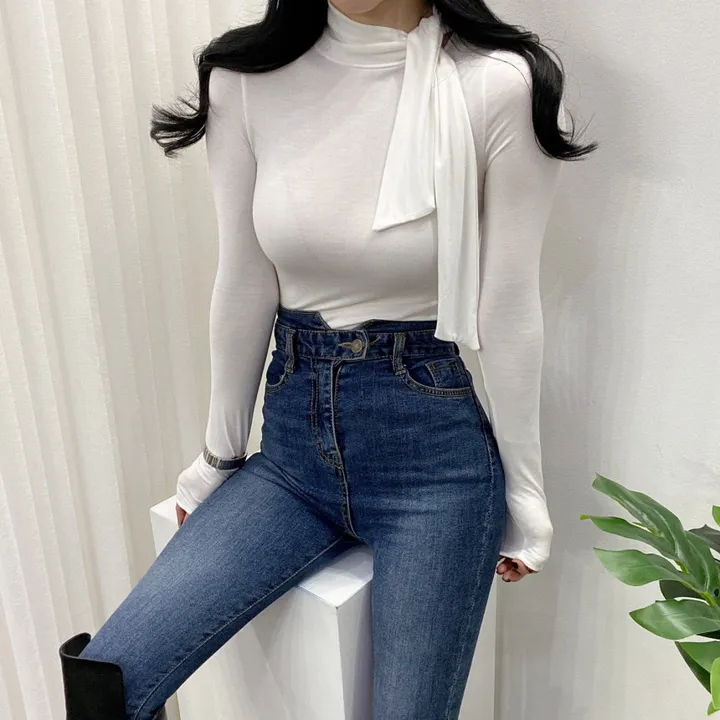 🚀당일발송🚀 [여성미가득] 럽럽 스카프 폴라 티셔츠 상세 이미지 8