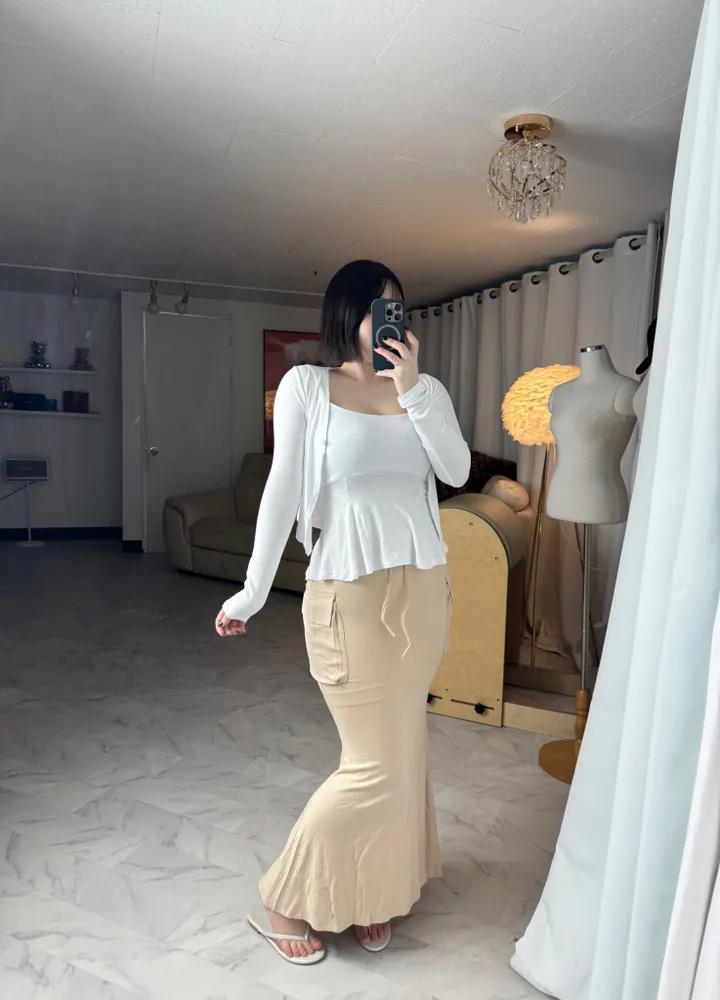 플레어 나시 가디건 투피스 세트 상세 이미지 14