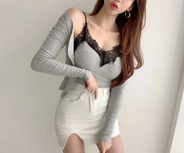 렉 레이스 골지 가디건 + 나시 상세 이미지 6