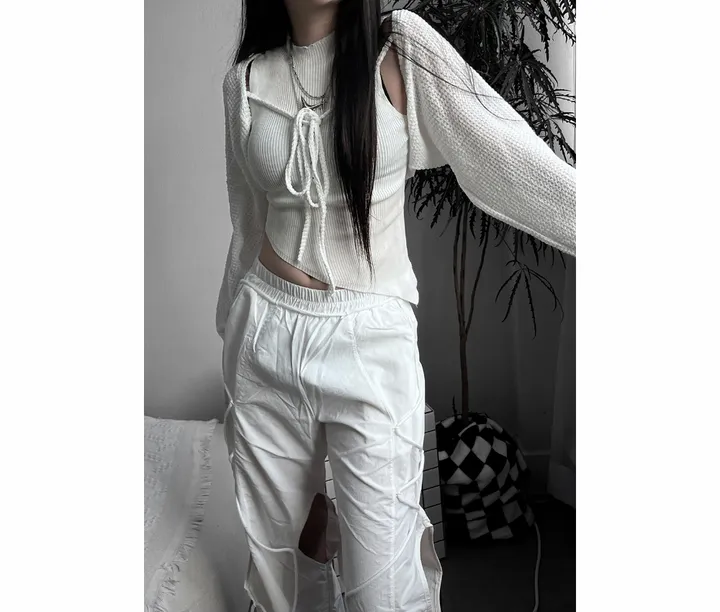 bolero strap waffle cardigan 상세 이미지 31