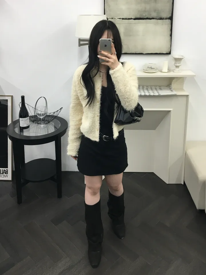 [최저가 할인중%🌼]스노우 퍼 가디건 3color 상세 이미지 3