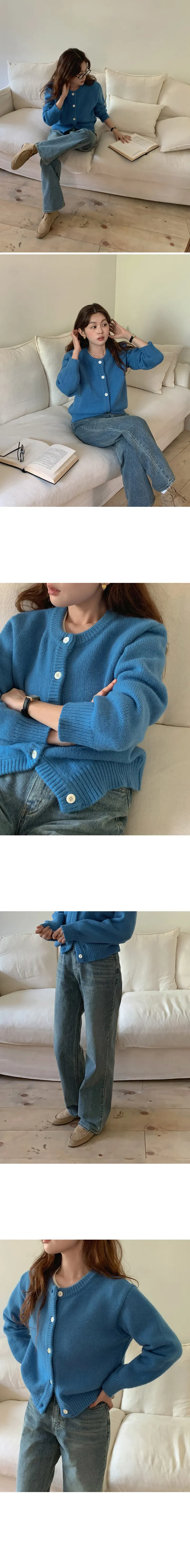 넬슨 도톰 라운드 니트 가디건 상세 이미지 7