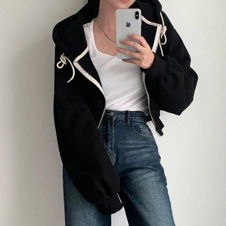 [완전인기✨/백염컬러 당일출고!] 자체제작 크치Made 꿈에 나온 핏, 투웨이 양기모 크롭 후드집업 ver 아우터 자켓 - zipup 상세 이미지 224