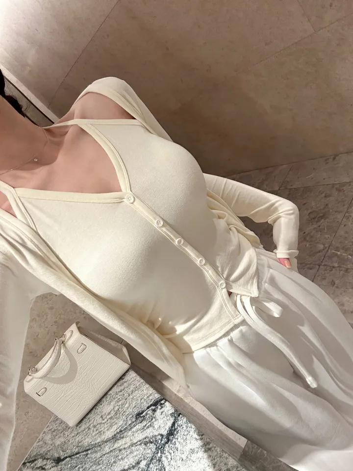 오묘한컬러감🌹*뷰엘단독* 아망 홀터넥 나시 가디건 투피스 세트 레이어드 가디건 봄가디건 상세 이미지 50