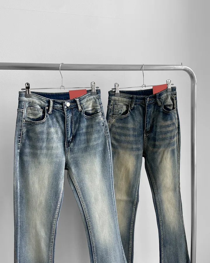 [~3XL/3기장] 뽀얀핏 스머징 텍스쳐 빈티지 워싱 쫀득 스판 부츠컷 데님 팬츠 바지 청바지 상세 이미지 36