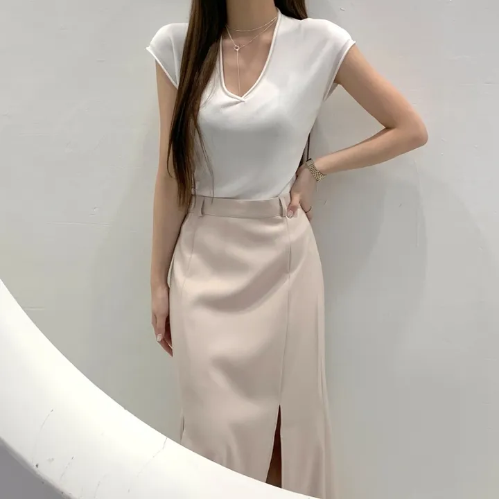 *한정수량원가 SALE* 국내 하이퀄리티 기본 수트 자켓 절개 슬릿 롱 스커트 하객룩 정장 오피스룩 투피스 세트 셋업 2color 상세 이미지 17