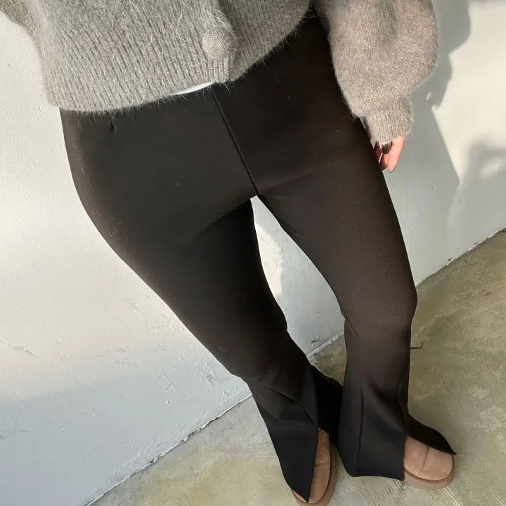 [학다리🔥❤️]기모 로이 부츠컷 트임 레깅스 팬츠 2color 상세 이미지 23
