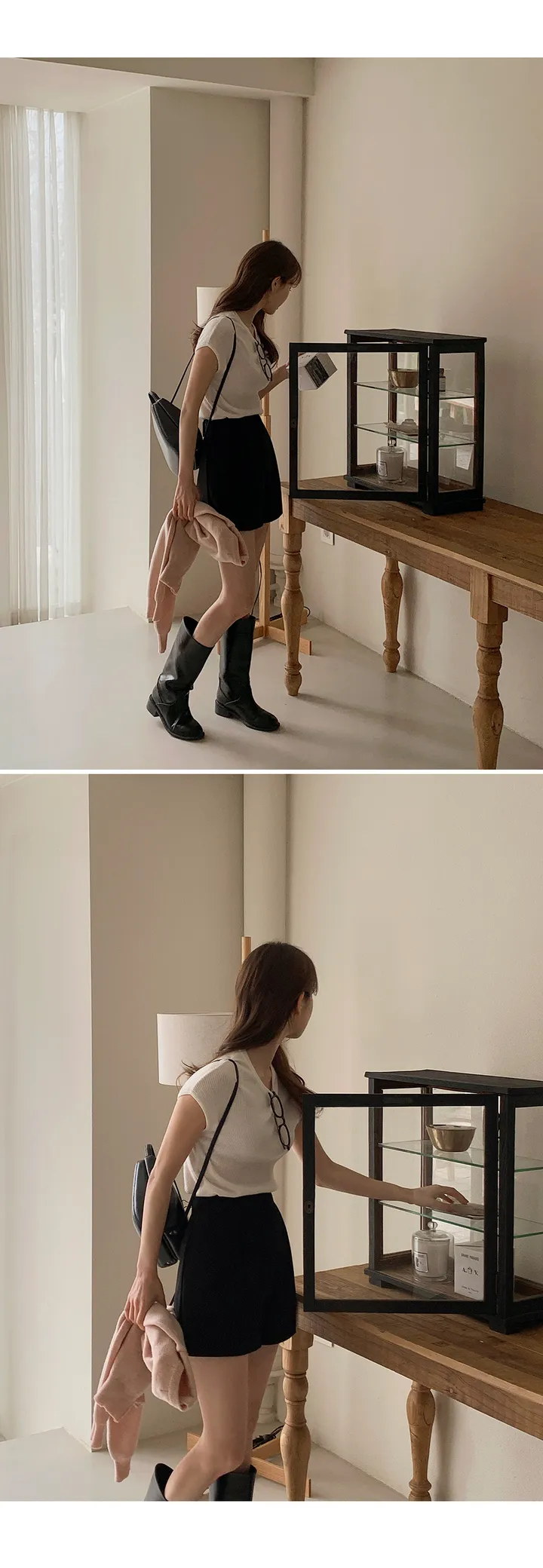 [여름🌿][1만장돌파/XS-XL/반품률ZERO🖤][자체제작] 라이프 쫀득 원핀턱 하프 슬랙스 상세 이미지 62