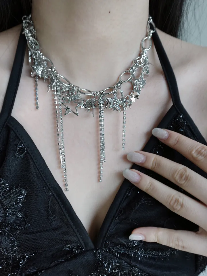 star chain necklace | 별 스타 큐빅 체인 목걸이 상세 이미지 6