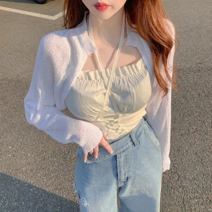 [극강여리🥺햇빛차단] 여리여리 여름 바캉스 부클 나시 크롭 니트 볼레로 가디건  커버업 5col 상세 이미지 60
