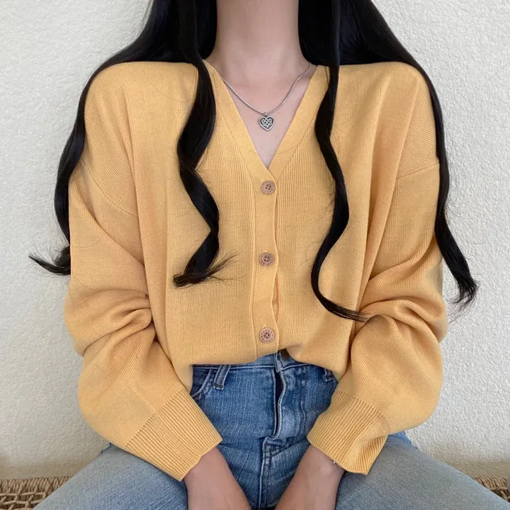 [12컬러/루즈핏] 복숭아 브이넥 단추 긴팔 가디건 상세 이미지 19