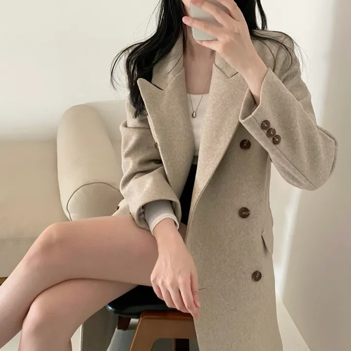 플룻 코트 봄코트 롱코트 하객룩 울코트 상세 이미지 9