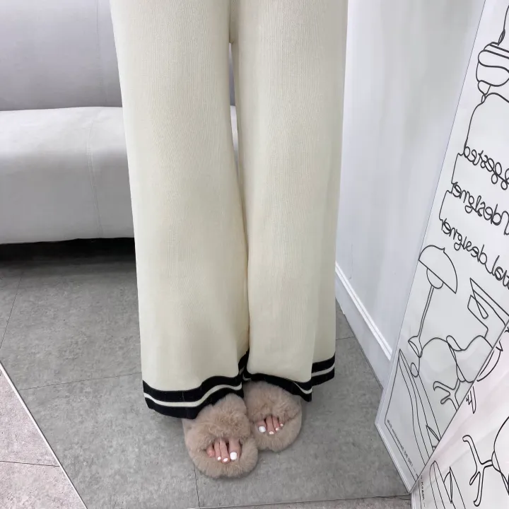 [set/1탄!]배색 니트 반팔 롱 와이드 팬츠 투피스 트레이닝 세트 2color 상세 이미지 9