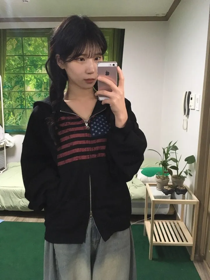 [최저가‎]⋆˚✿˖°아메리칸 성조기 미국 투웨이 후드 집업(2color) 상세 이미지 8