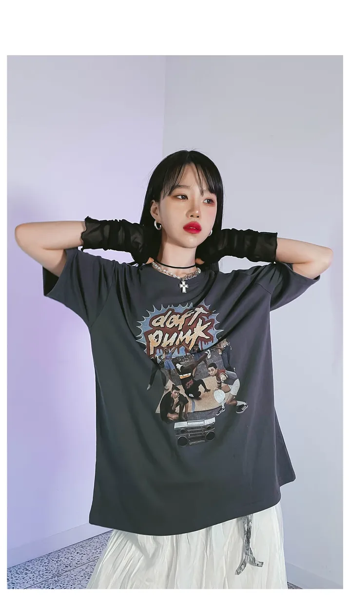 루즈핏 랫비 프린팅티셔츠 상세 이미지 9