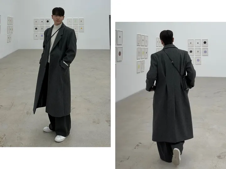 룩 다트 맥시 오버핏 울 코트 상세 이미지 3