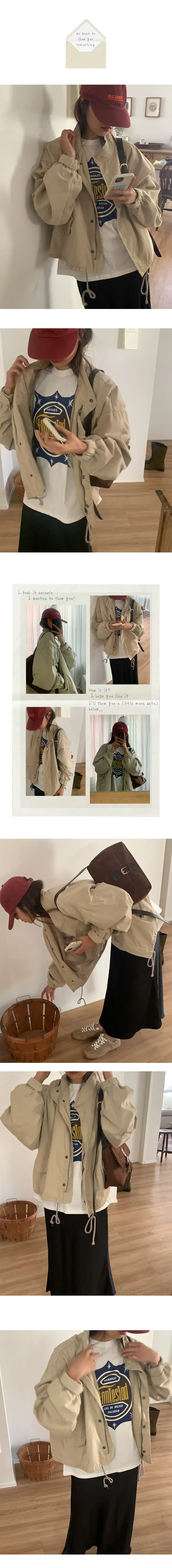 [베이지당일/핏예쁨!/국내제작] 크래버 오버핏 야상 점퍼 자켓 상세 이미지 4