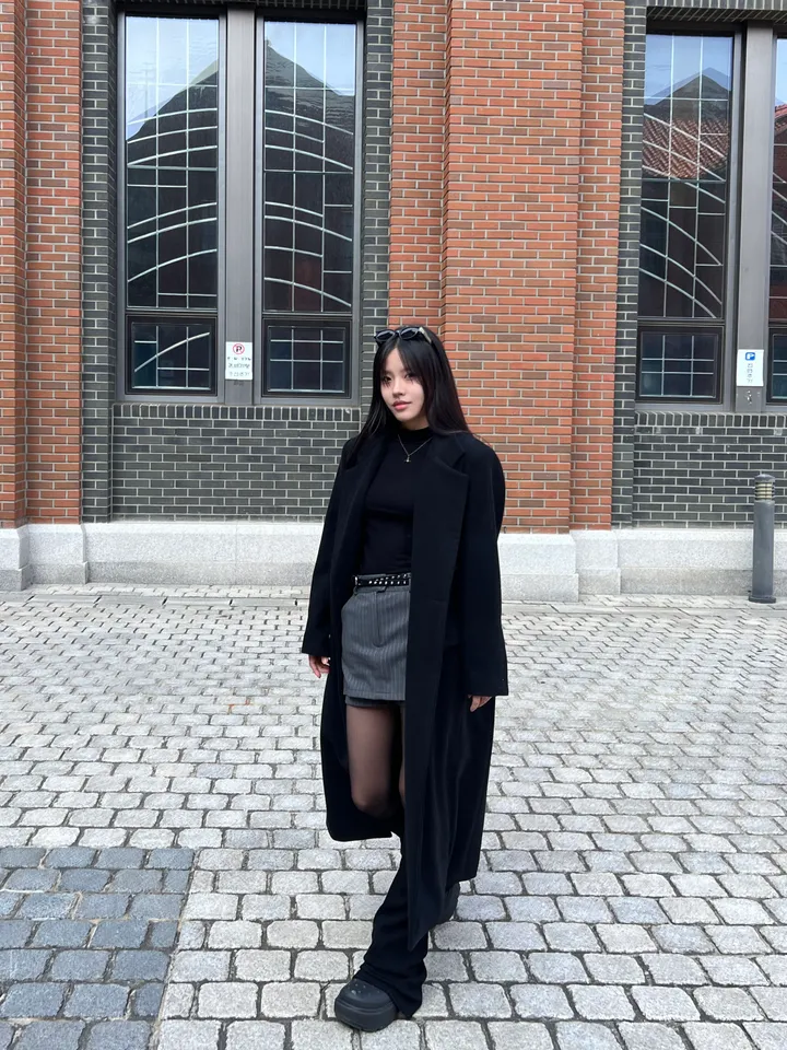 [울함유고퀄🖤] 엘리 울 더블 버튼 뒤트임 누빔 겨울 롱 코트 상세 이미지 6