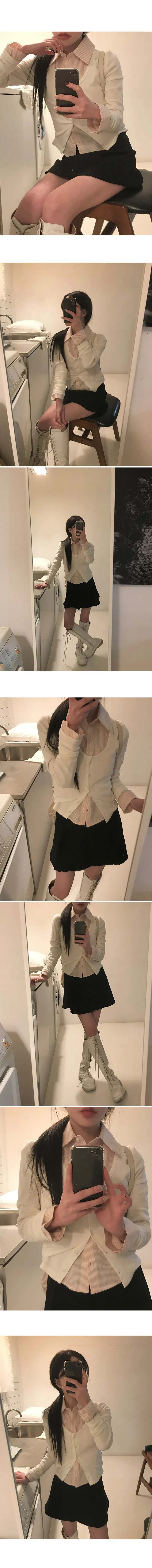 [early spring 👚⭐][MADE] 아우 레이어드 가디건 (4color) point.레이어드에 찰떡인 딥유넥 핏 상세 이미지 20