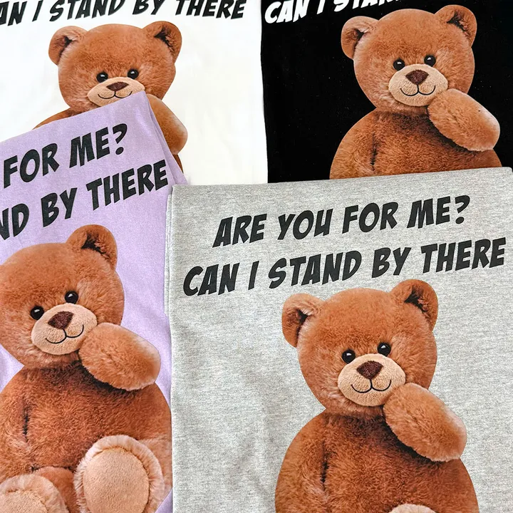 [국내/부드러운] 베어🐻 프린팅 반팔 롱 원피스 - 4color 상세 이미지 11