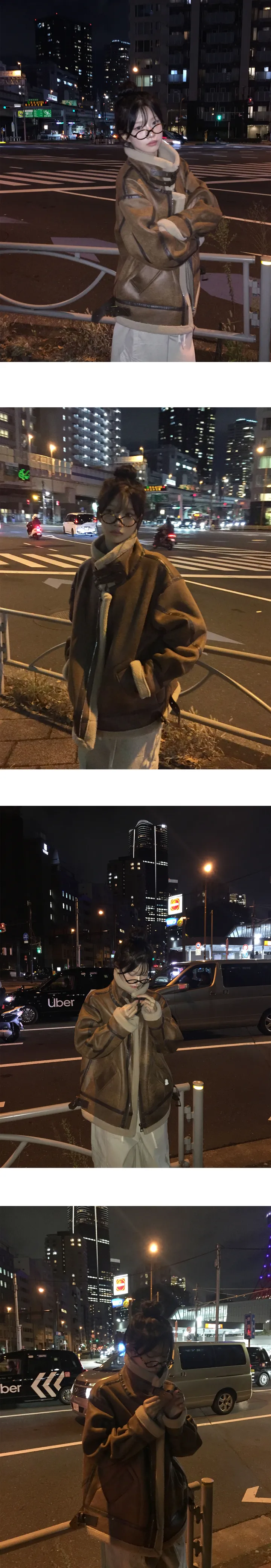 in tokyo [멋스러운 오버핏] 하이넥 터틀 버클 스웨이드 무스탕 -2color 상세 이미지 6