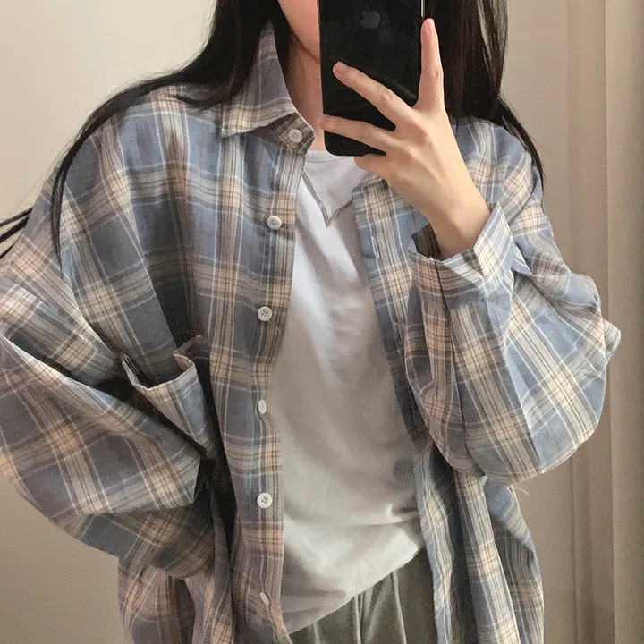 묶음할인🎈[오버핏🤍] 마가린 체크 오버 남방 상세 이미지 13