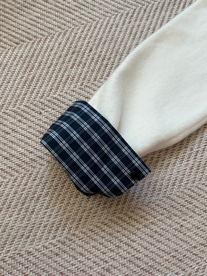 [5color/개강룩] 체크 배색 니트 가디건 상세 이미지 50