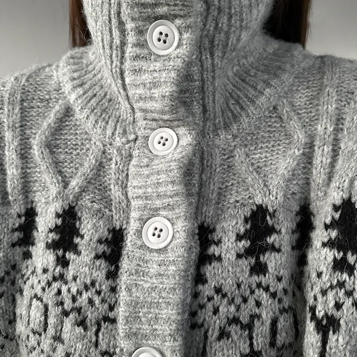당일출고🚀[wool20%/두툼❄] 하이넥 스노우 패턴 노르딕 루즈핏 가디건 3color 상세 이미지 34