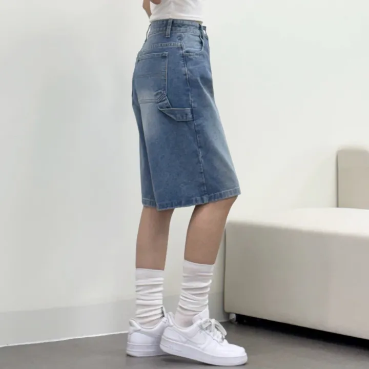 [카펜더버뮤다🐰/숏&롱/~2XL] 아일렛 카펜더 5부 7부 버뮤다 데님 숏팬츠 여름반바지 기장선택 남녀공용 하체커버 빅사이즈 (5Col) 상세 이미지 9