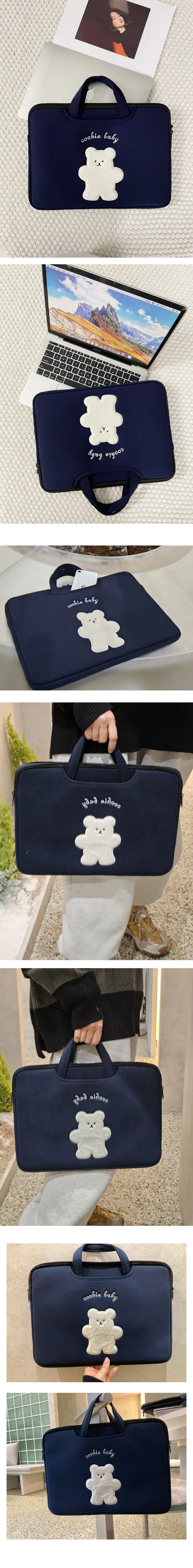 오늘출발📦쿠키 곰돌이 노트북 손잡이가방 맥북가방 13인치 14인치 16인치 17인치 상세 이미지 4
