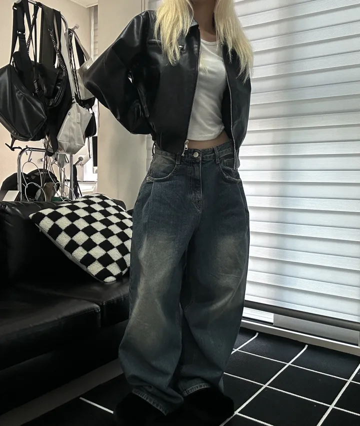 [🎀누적판매 1천장🎀]Allday washing pin-tuck wide denim 올데이 워싱 핀턱 와이드 데님 상세 이미지 18