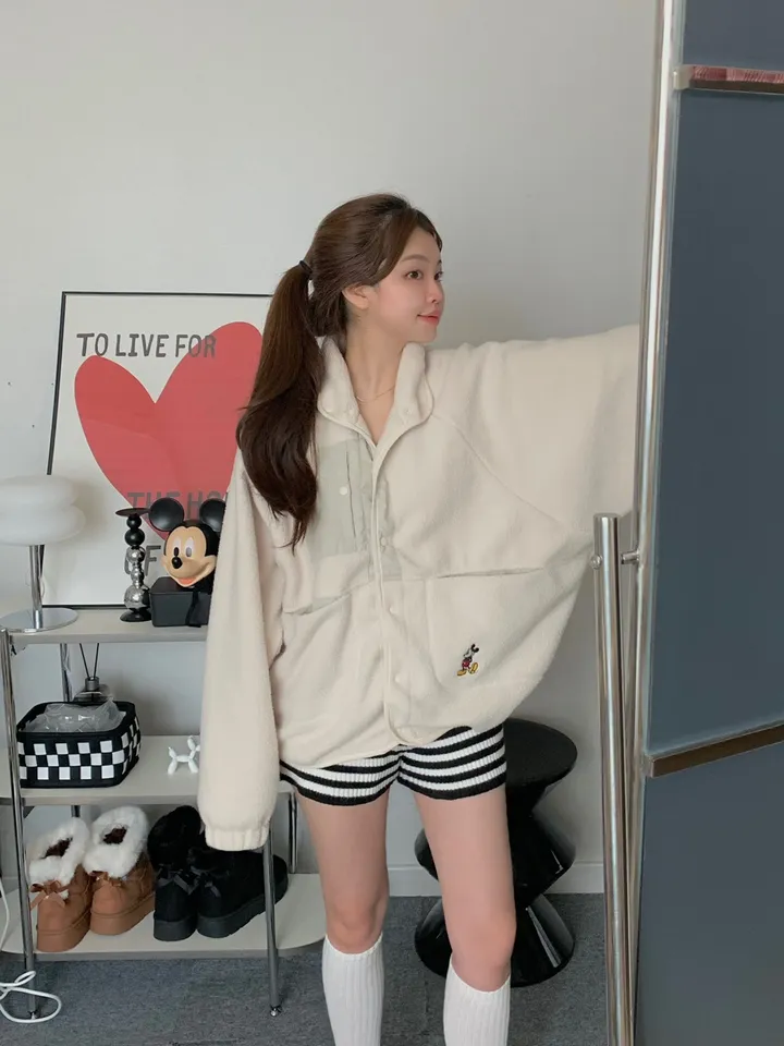 [🌠디즈니정품💭/남녀공용❤️/도링룩단독🤸] 미키 후리스 점퍼 미키마우스 캐릭터 뽀글이 집업 잠바 겨울 아우터 (3color) 상세 이미지 24