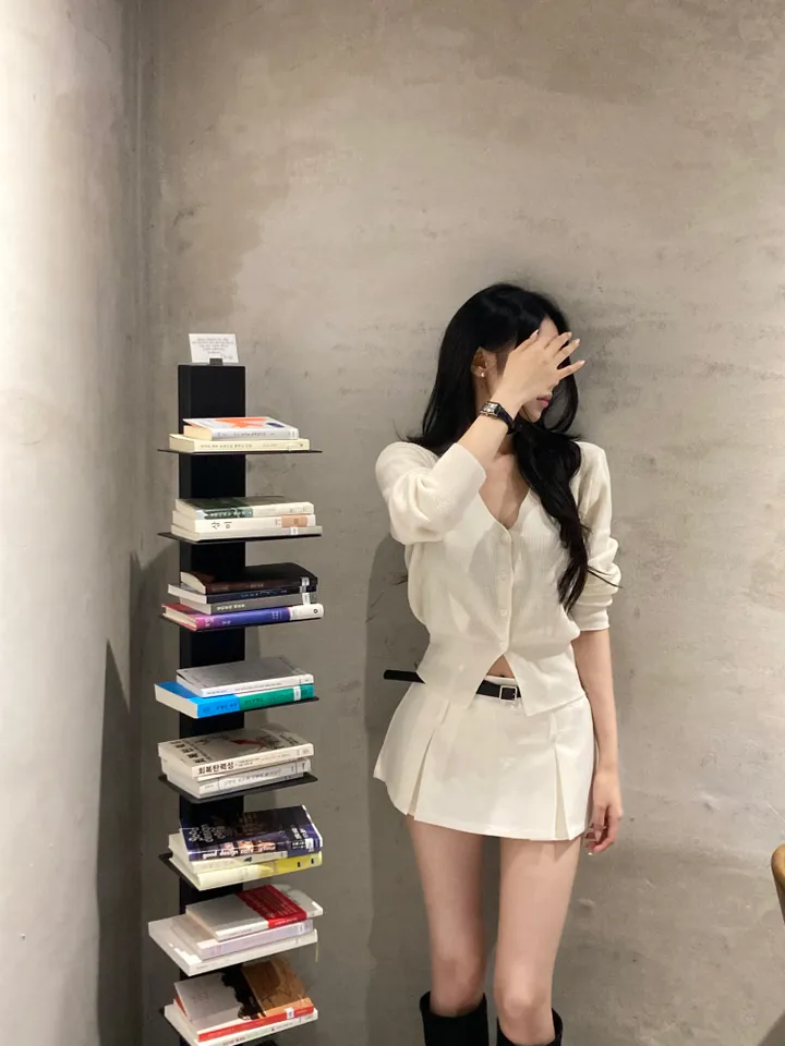 [단독*에이블리f/w신상/모델극찬/기본템정석*]심플베이직데일리니트가디건 -5color(아이보리,연브라운,블랙,연그레이,진그레이) 상세 이미지 1