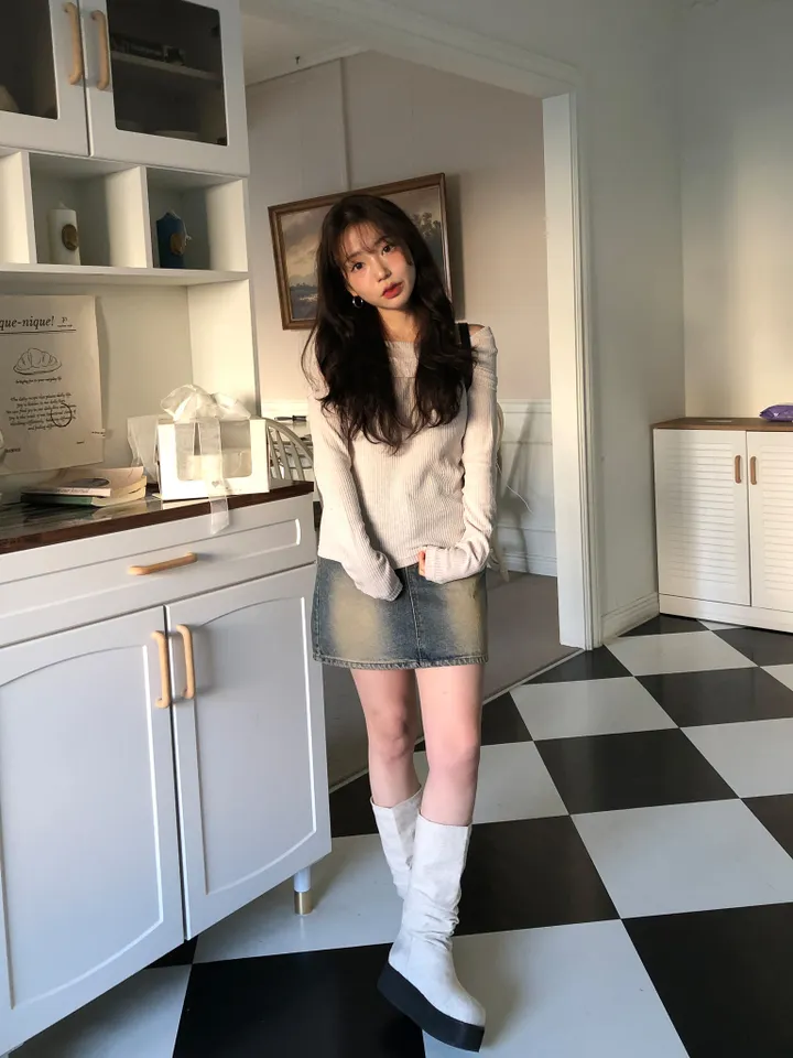 원스 워싱 데님 미니 스커트 상세 이미지 22
