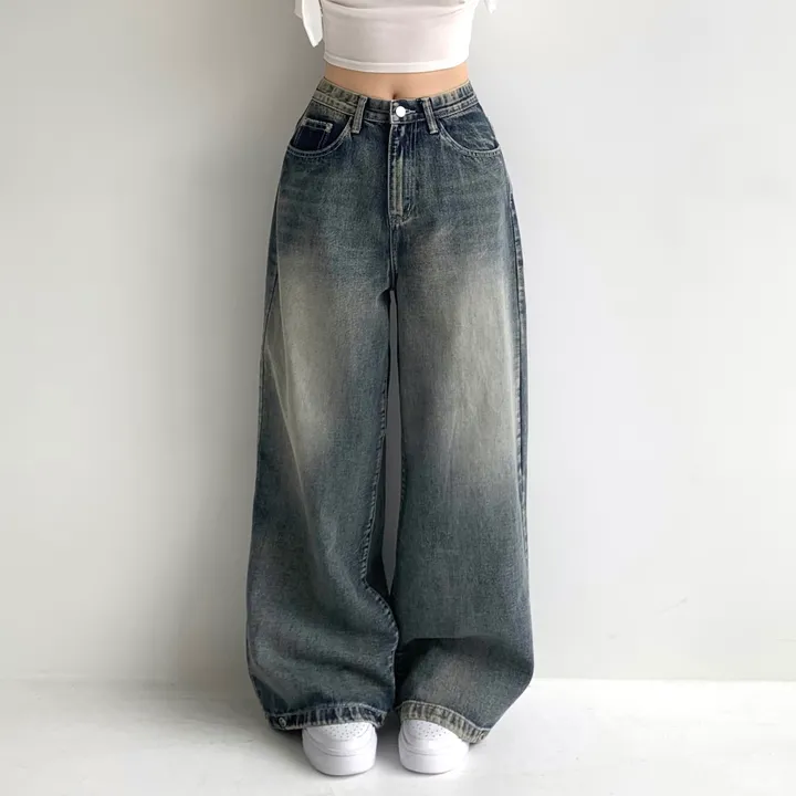 [모델소장🖤/기장선택/~XL] 페이블 3기장 힙 빈티지 워싱 하이웨스트 로우 밑단 스냅 조거 와이드 데님 팬츠 청바지 키작녀 키큰녀 남녀공용 사계절팬츠 빅사이즈 상세 이미지 23