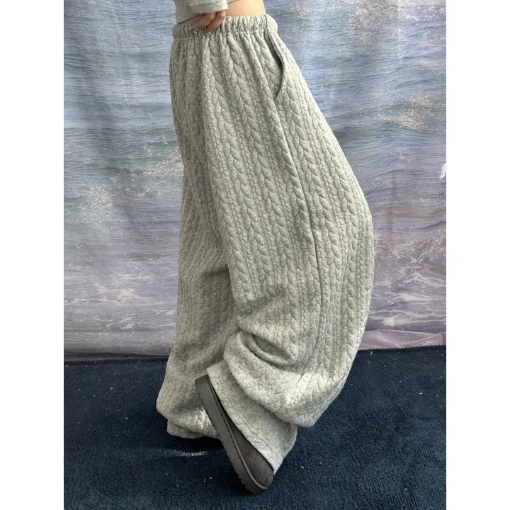 누빔🌡️[UNISEX/소장추천!]퀼트 블랭킷 웜업 케이블 포인트 윈터 루즈 와이드 트레이닝 팬츠(4color/5-7일 여유주문) 상세 이미지 55