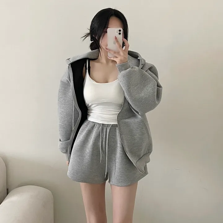 [완강추🩶/도톰고퀄] 쿠션 네오프랜 후드집업 + 반바지 set 상세 이미지 4