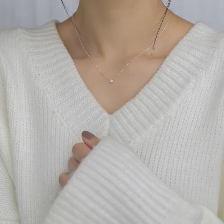 실버925 퓨어 미니 3mm 심플 큐빅 목걸이 02 상세 이미지 18