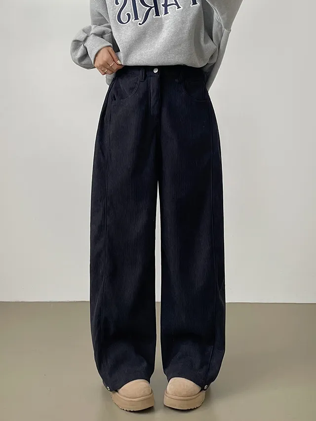 [한파대비/3기장~2XL!] 스냅버튼 융기모 코듀로이 골덴 폴딩 와이드팬츠 4color 상세 이미지 78