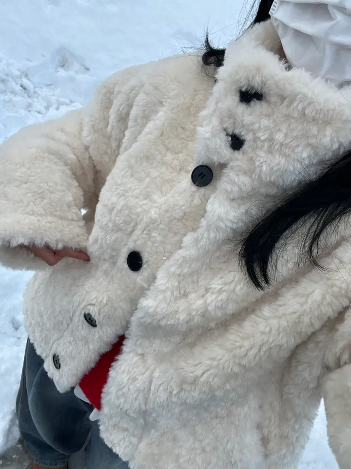 [도톰따뜻/털빠짐X] 테디 하이넥 양털 뽀글이 무스탕 자켓 양털무스탕 숏자켓 퍼자켓 양털패딩 양털코트 상세 이미지 2